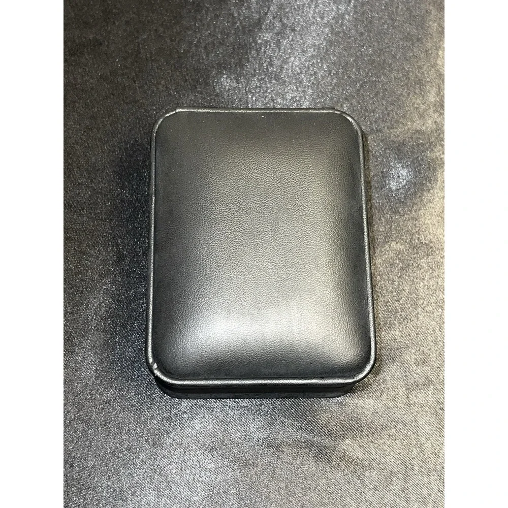 Brand new Black Faux Leather Jewelry Box – Small Hinged Presentation